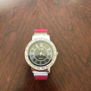 Turner pink watch with rhinestones